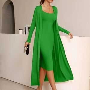 SHEIN Vibrant Green Dress Set